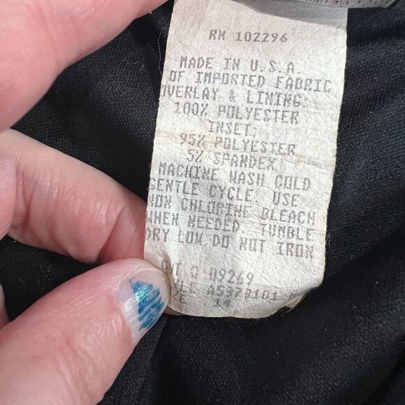 90’s‎ Y2K Black Silver V Neck Midi Dress Semi Formal Sz L - Picture 6 of 12